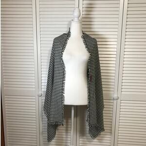 MERONA Black White Houndstooth Print Wrap Shawl Scarf